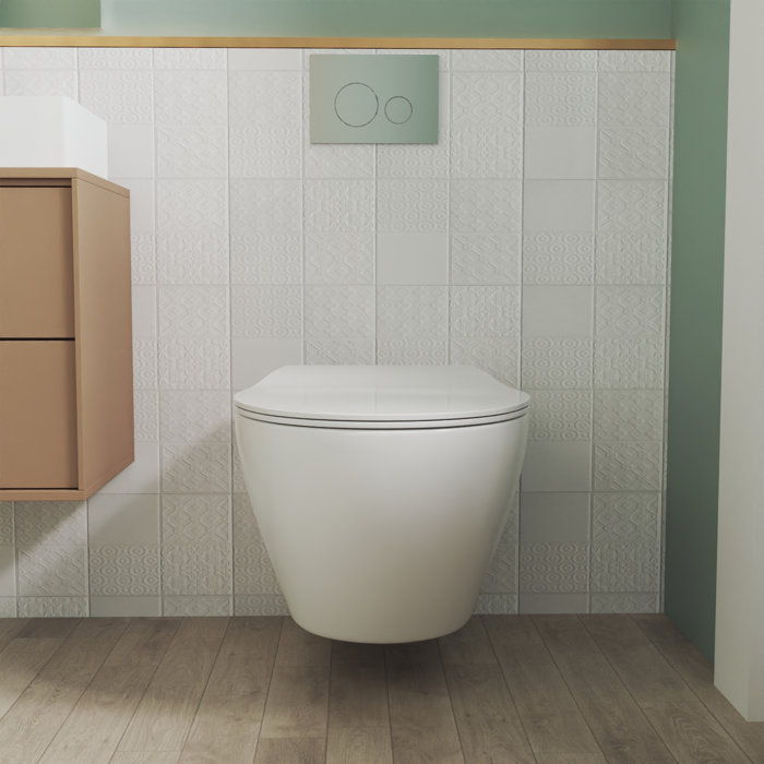 DeerValley 1.59 GPF Elongated Floor Mounted Wall Hung Toilets (Seat Included) Wayfair Canada